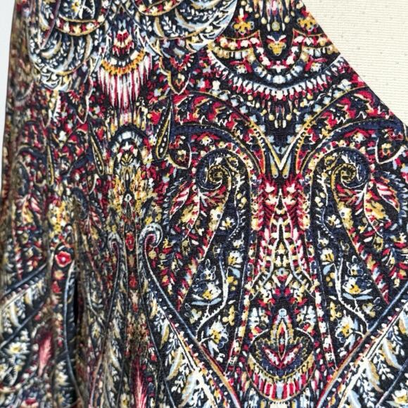 J. Jill Paisley Tunic Top Blouse Sz Large Cotton Modal Knit V Neck Long Sleeves - Picture 11 of 14